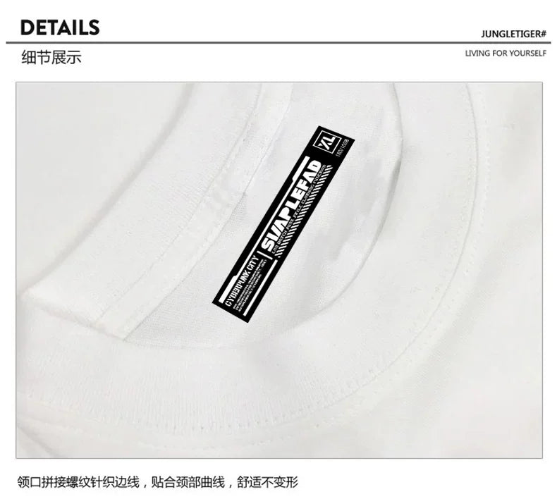 American retro trend motorcycle heavy machine punk hardcore print heavyweight pure cotton short sleeved t-shirt men's Amikaji TEE