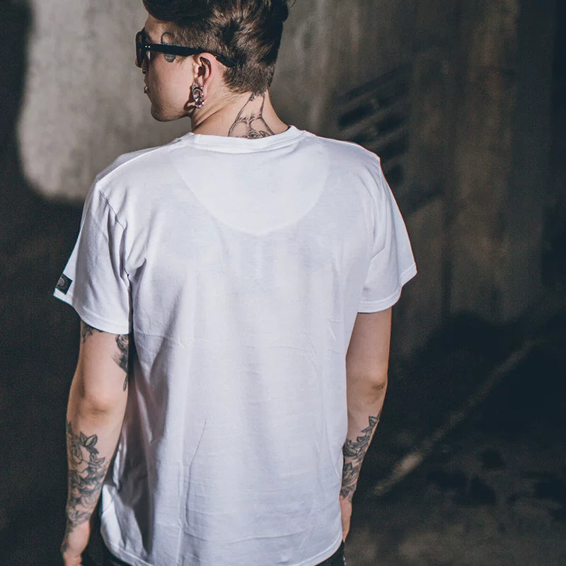 American 3D Skeleton Devil Trendy Men's Short sleeved Men's Trendy Skeleton Rock T-shirt Fitness Fitness Fitness Type Pure Cotton Round Neck