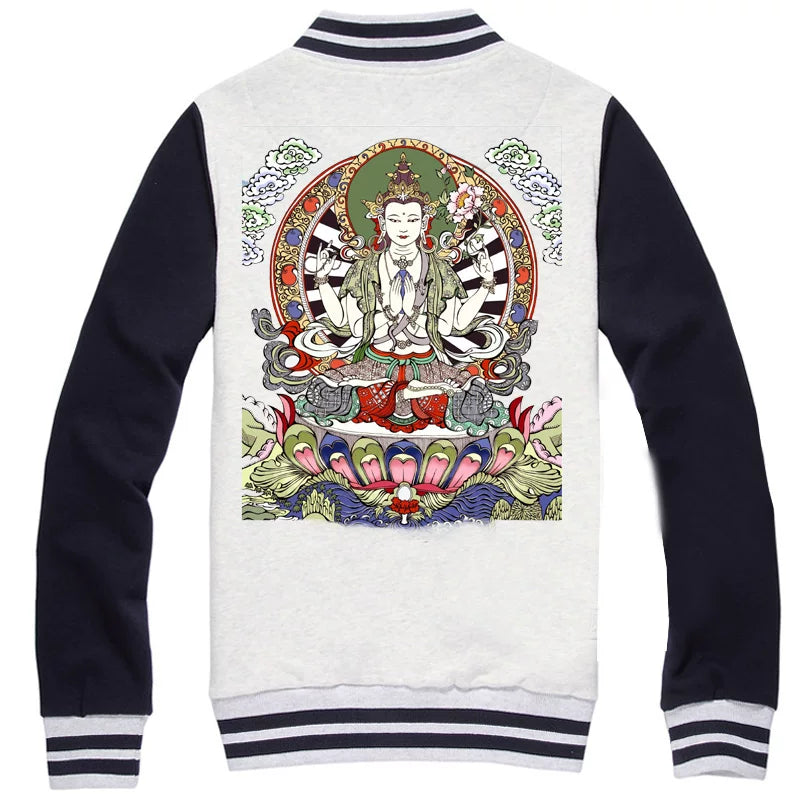 Original Design Trendy Brand Chinese Style Ethnic Style Embroidery Antique Yokosuka Space Cotton Solitary Coat Hoodie for Men