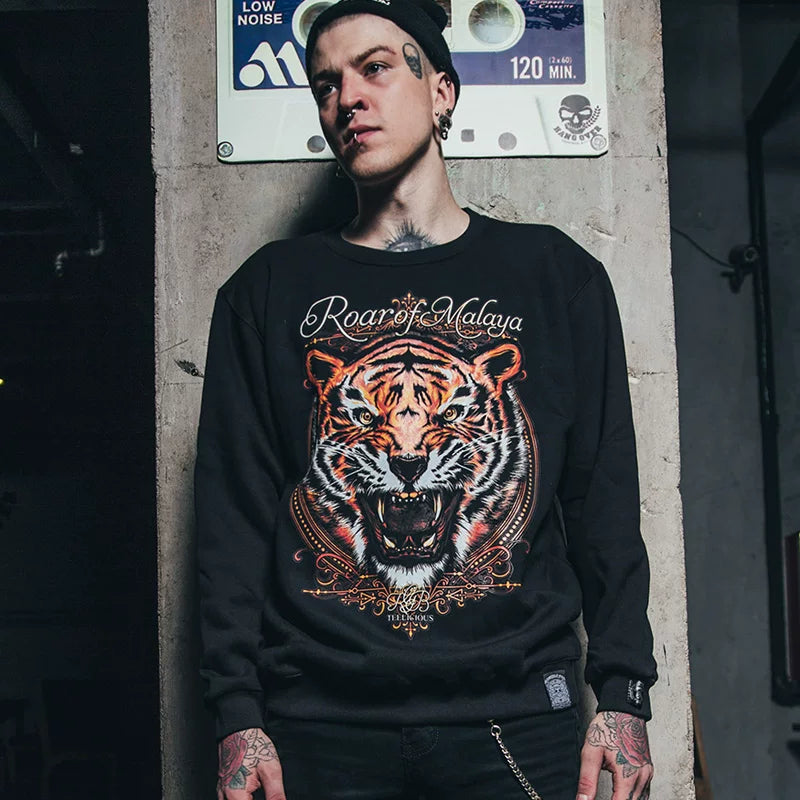European and American high street dark fashion brand tiger head street hip-hop non mainstream Yu Wenle Edison Chen plus size hoodie trendy man