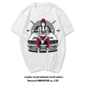 European and American style tattoos, tattooed arms, flower arms, motorcycle, teenage racing, short sleeved T-shirts, men's and women's retro Amis khaki trend