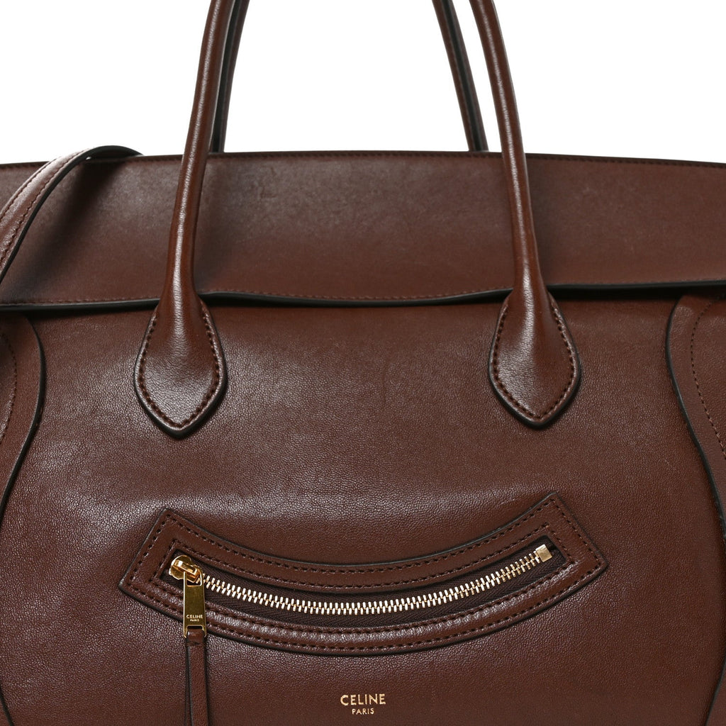 Supple Shiny Lambskin Medium Smiling New Luggage Brick