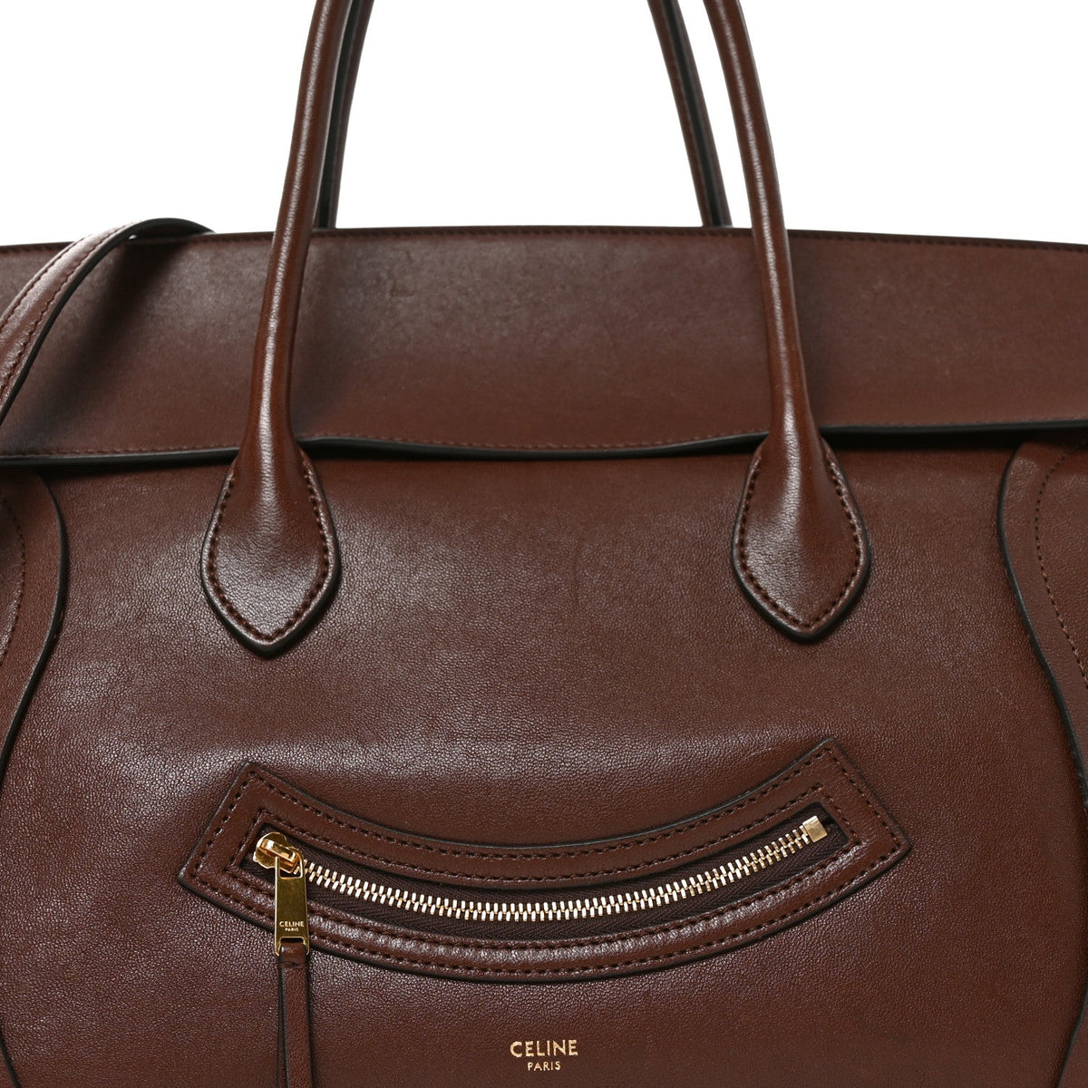 Supple Shiny Lambskin Medium Smiling New Luggage Brick