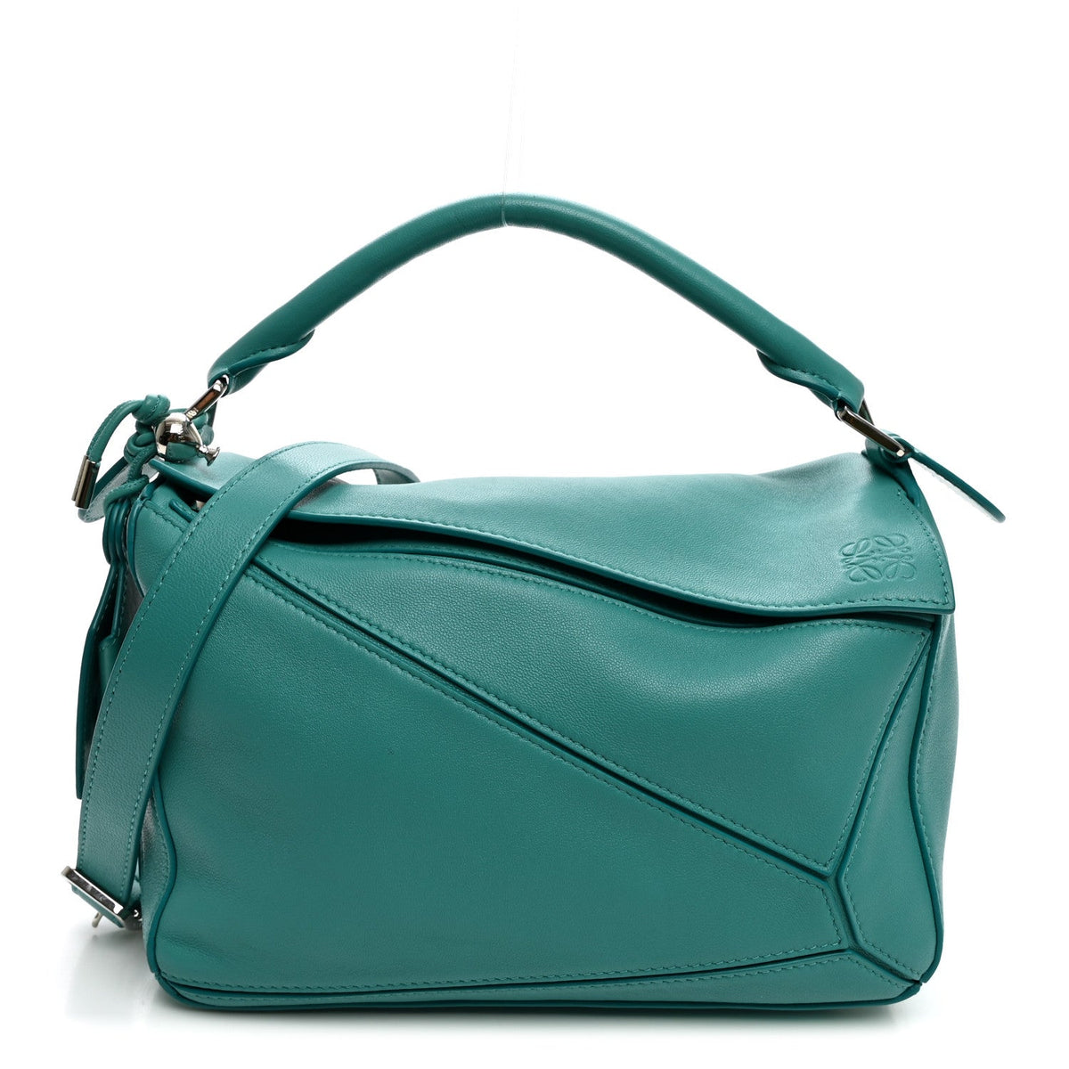 Nappa Lambskin Small Featherlight Puzzle Bag Aquamarine
