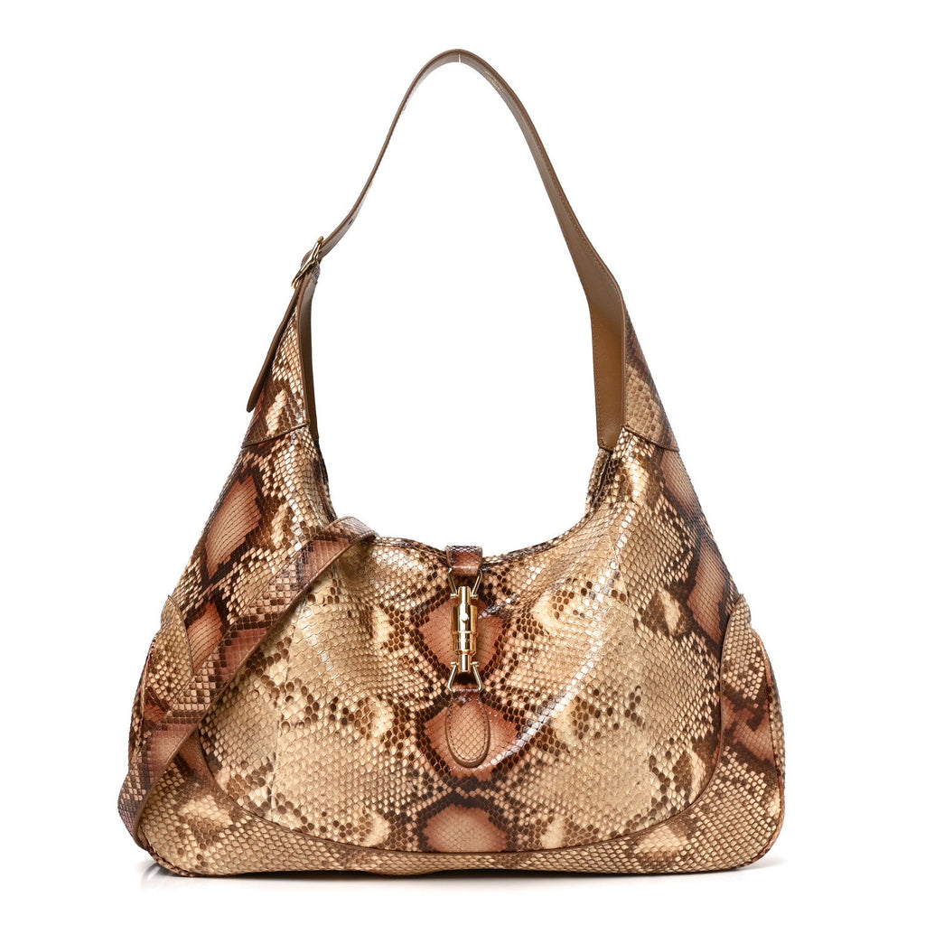 Snakeskin Large Jackie 1961 Shoulder Bag Light Brown