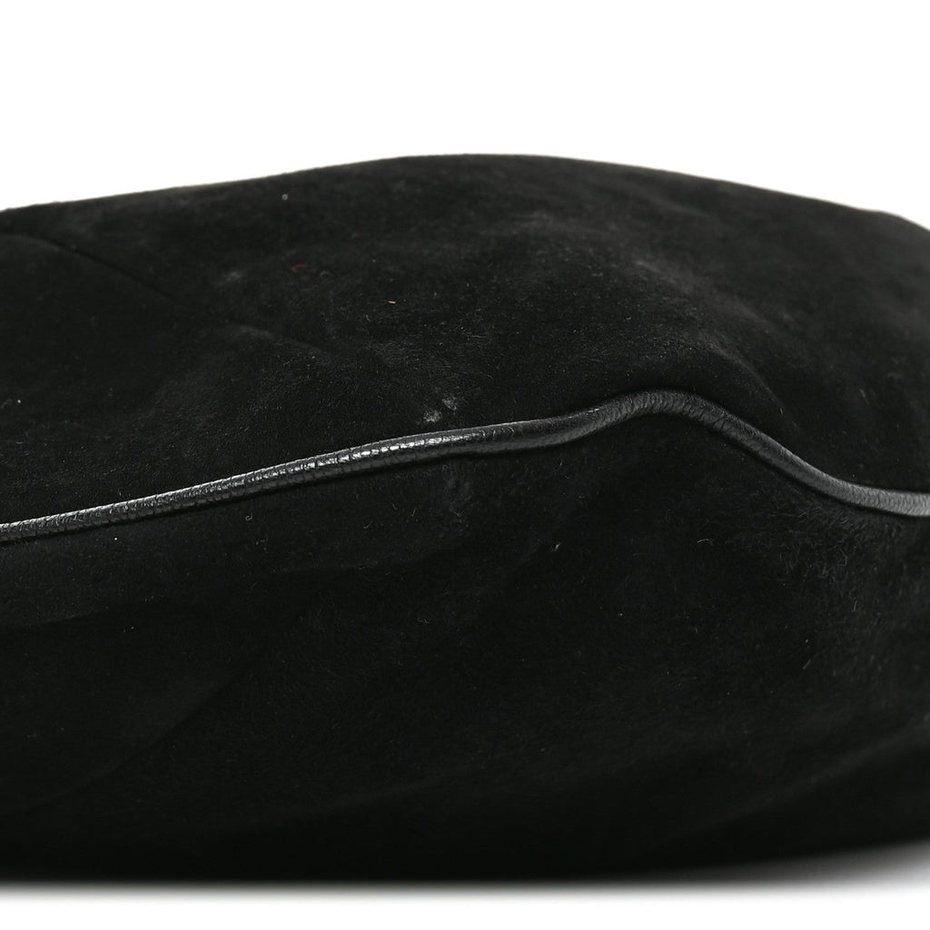 Suede Buffalo Horn Mombasa Hobo Black