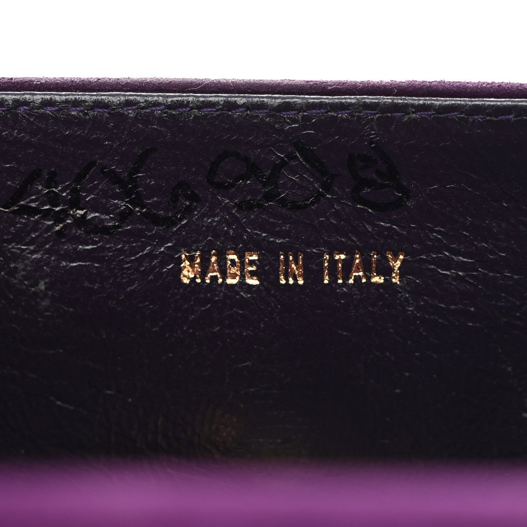 Suede CC Flap Clutch With Chain Purple