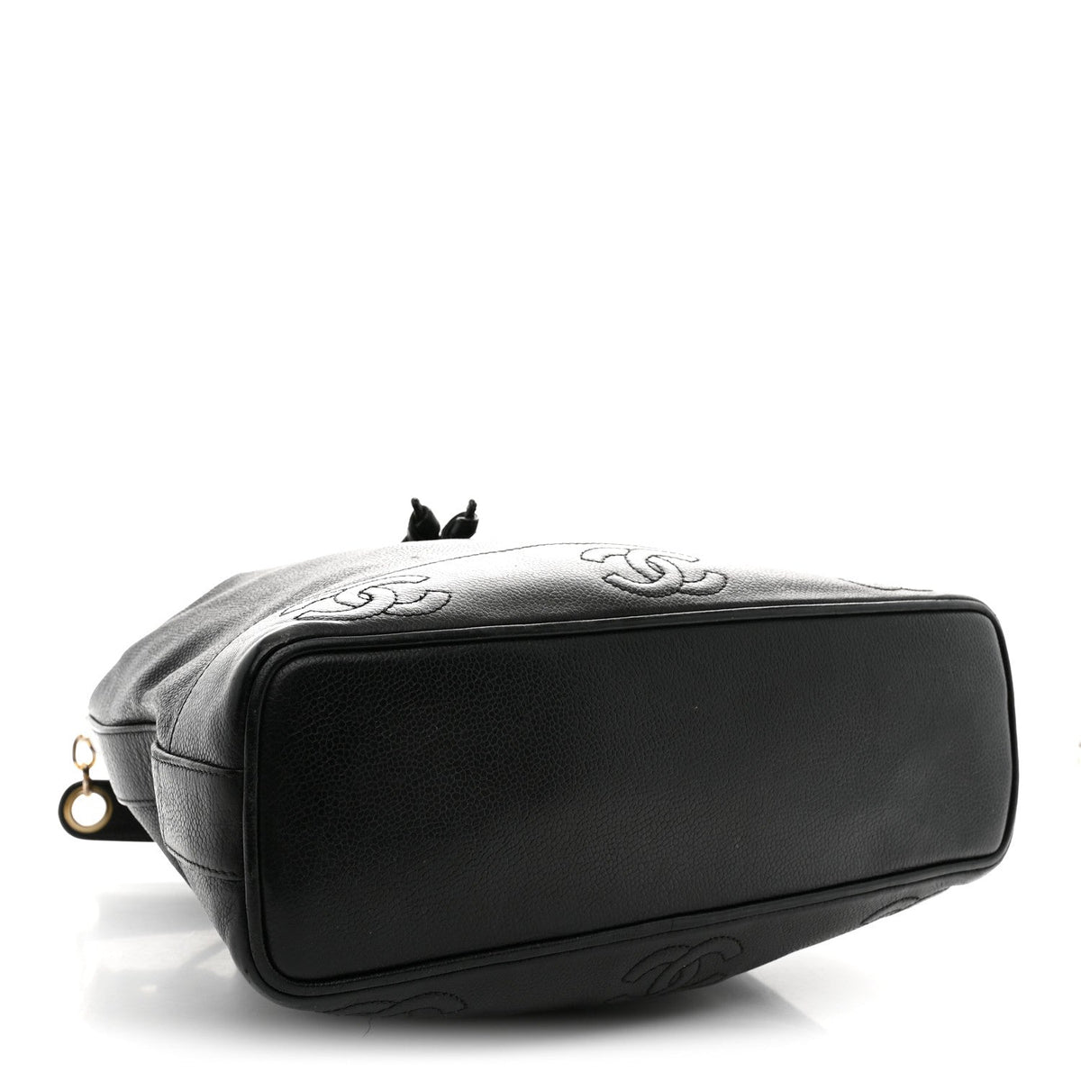 Caviar CC Drawstring Shoulder Bag Black