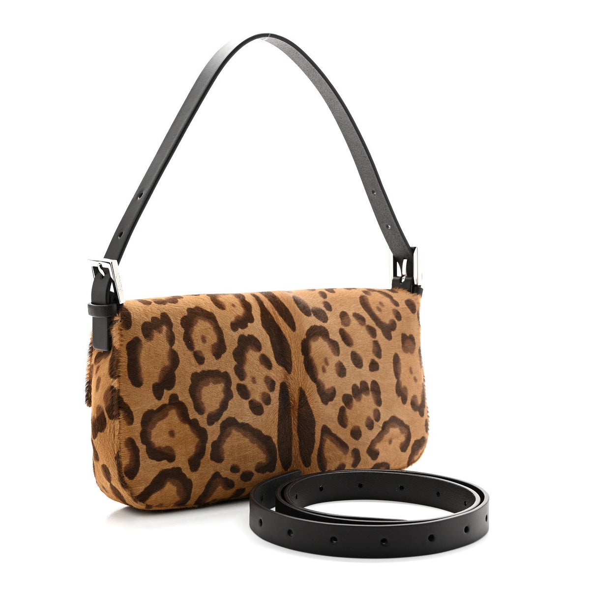 Calf Hair Vitello Jaguar Print Baguette Re Edition 26424 Moro Natural
