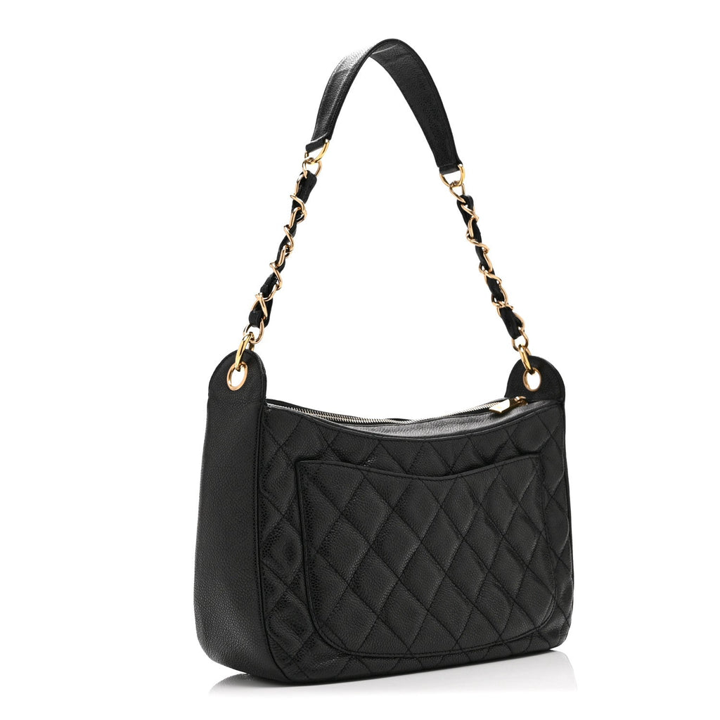 Caviar Quilted Timeless CC Shoulder Bag Black
