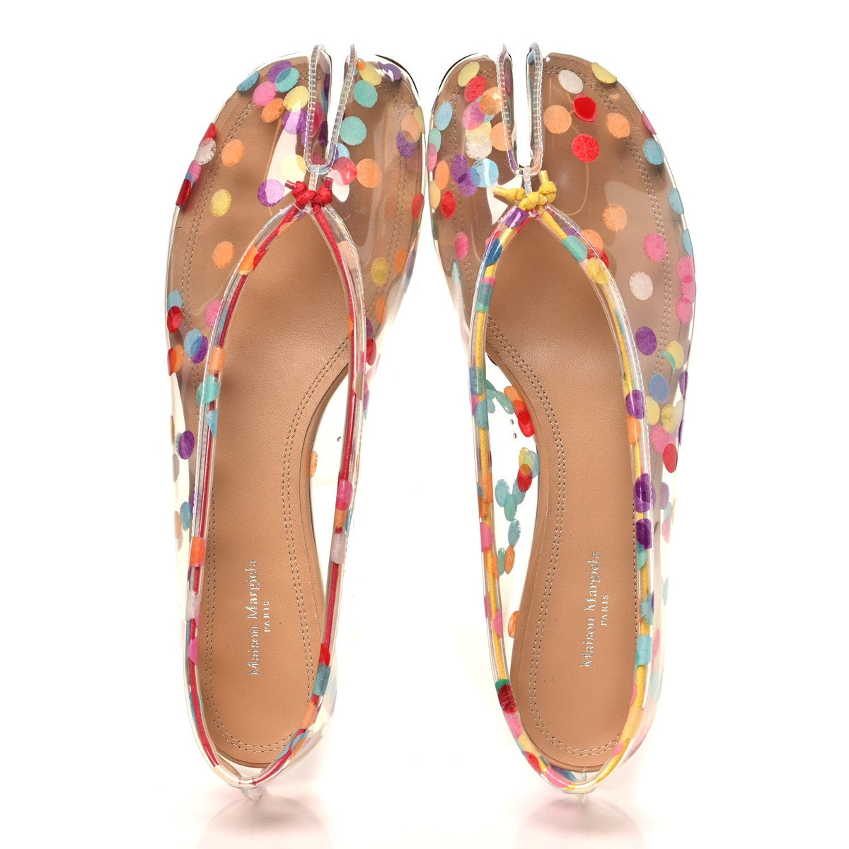 PVC Confetti Printed Tabi Ballerina Flats 39 Multicolor