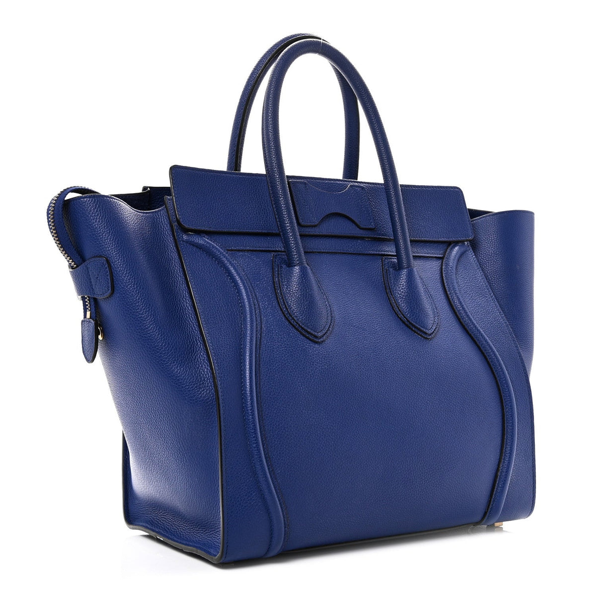 Drummed Calfskin Mini Luggage Indigo
