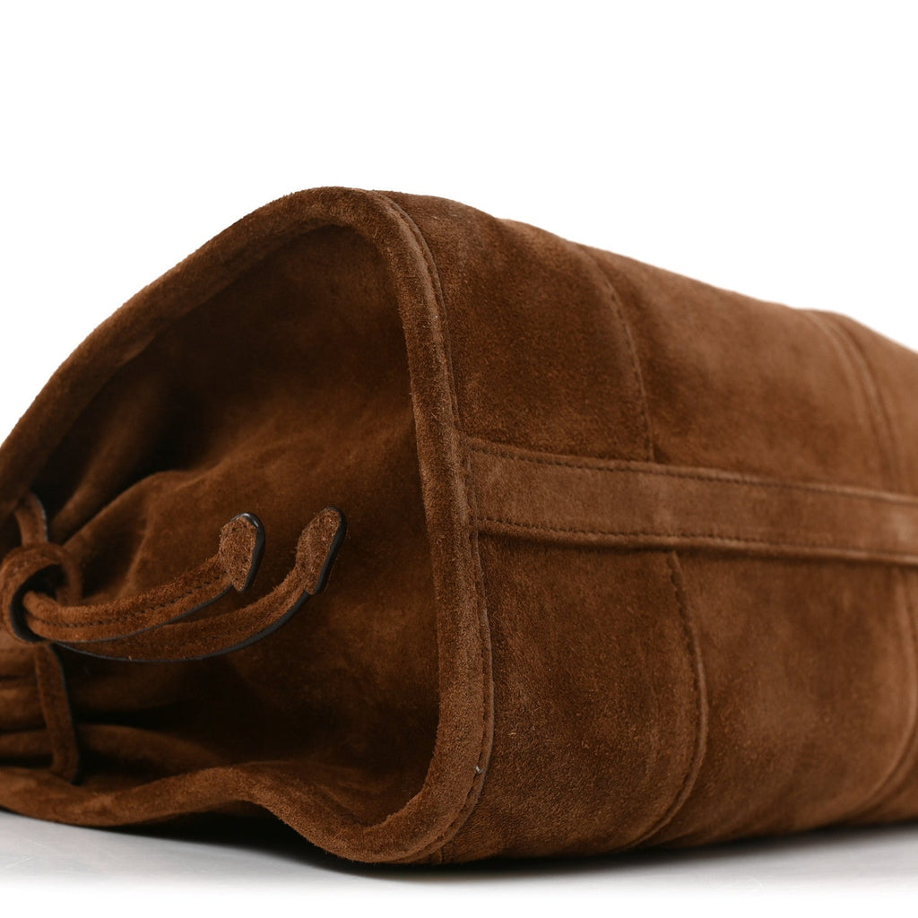 Suede Triangle Medium Bonnie Shoulder Bag Cacao