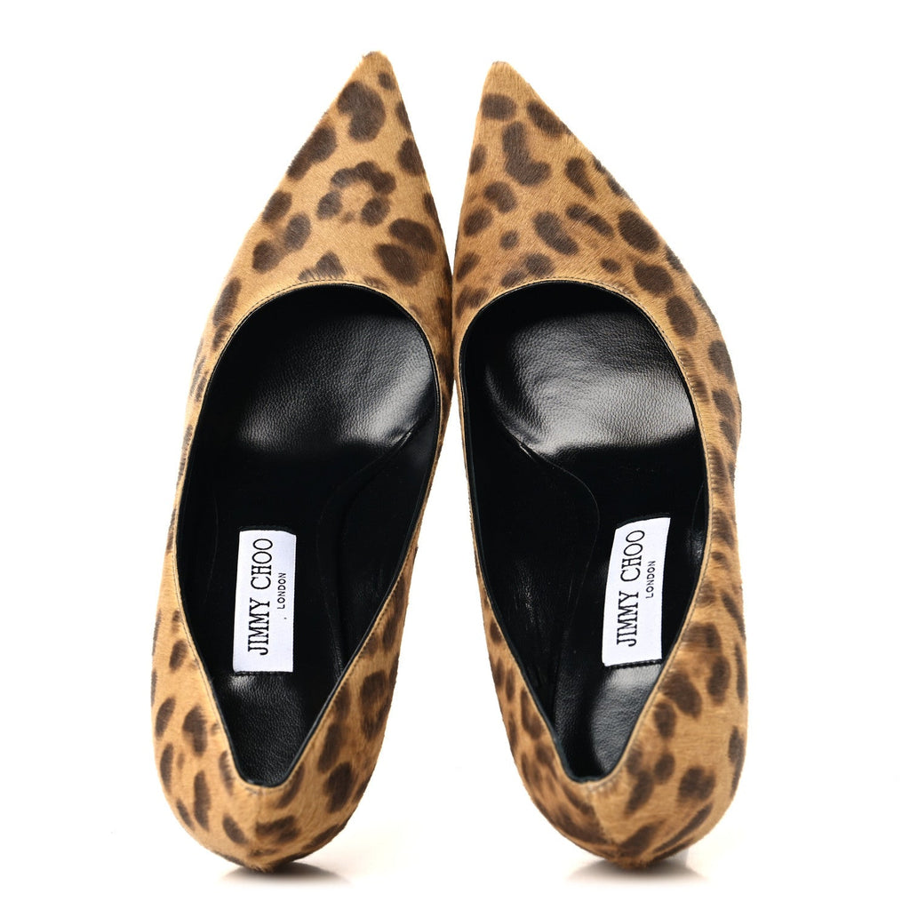 Pony Hair Leopard Print Love 85 Pumps  40 Natural