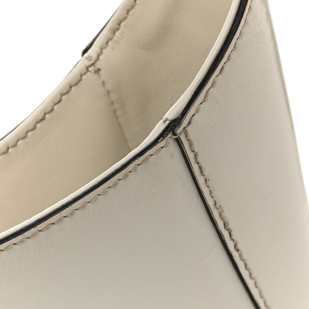 Brushed Calfskin Cleo Adjustable Strap Shoulder Bag White