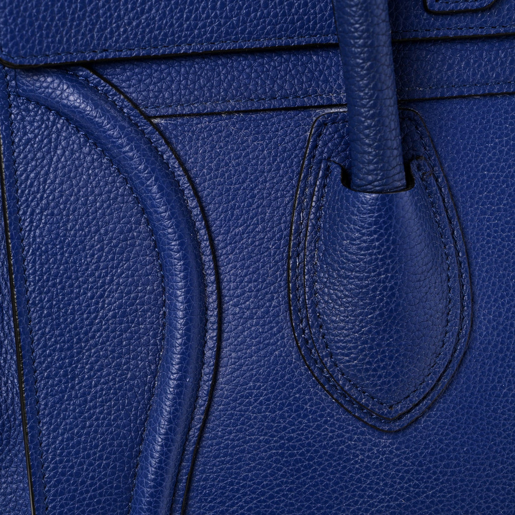 Drummed Calfskin Mini Luggage Indigo