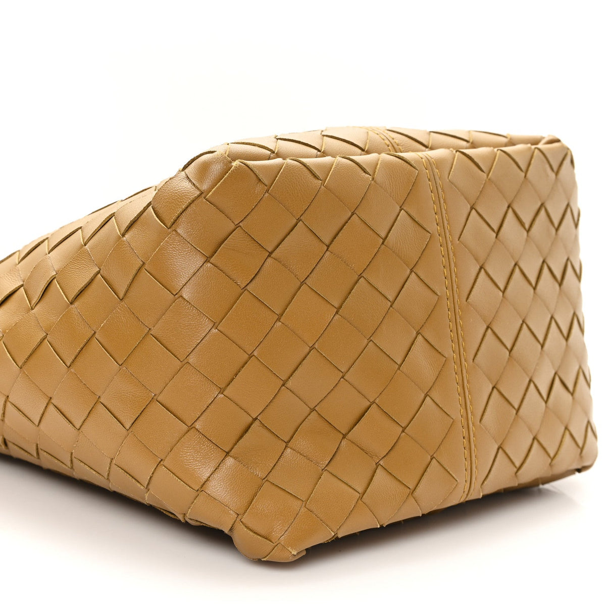 Nappa Intrecciato Small Flip Flap Tote Acorn Brass