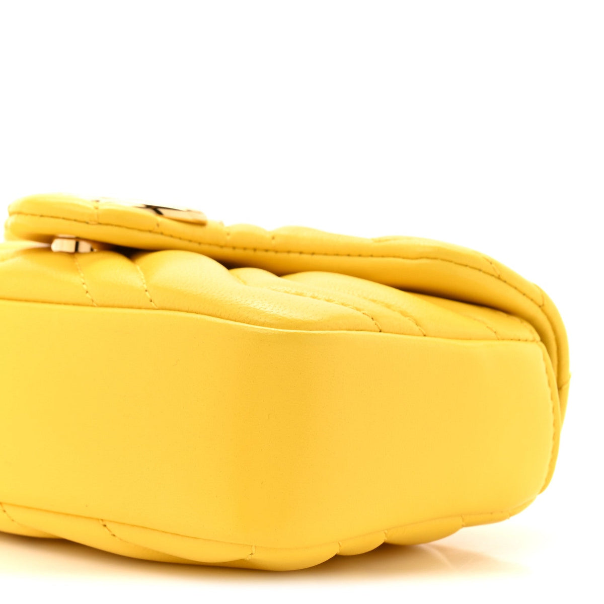 Lambskin Matelasse Mini GG Marmont Shoulder Bag Yellow