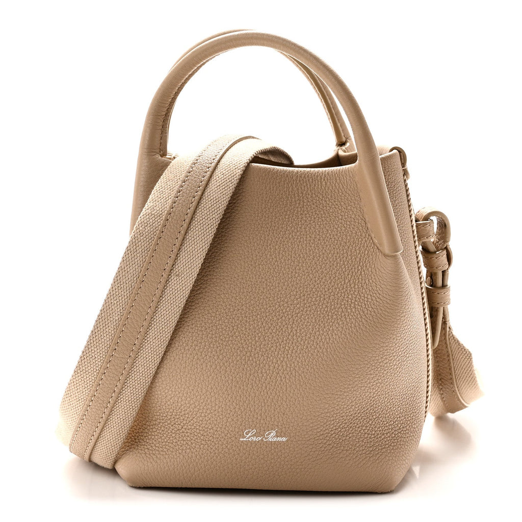 Grained Calfskin Micro Bale Bag Light Mastic