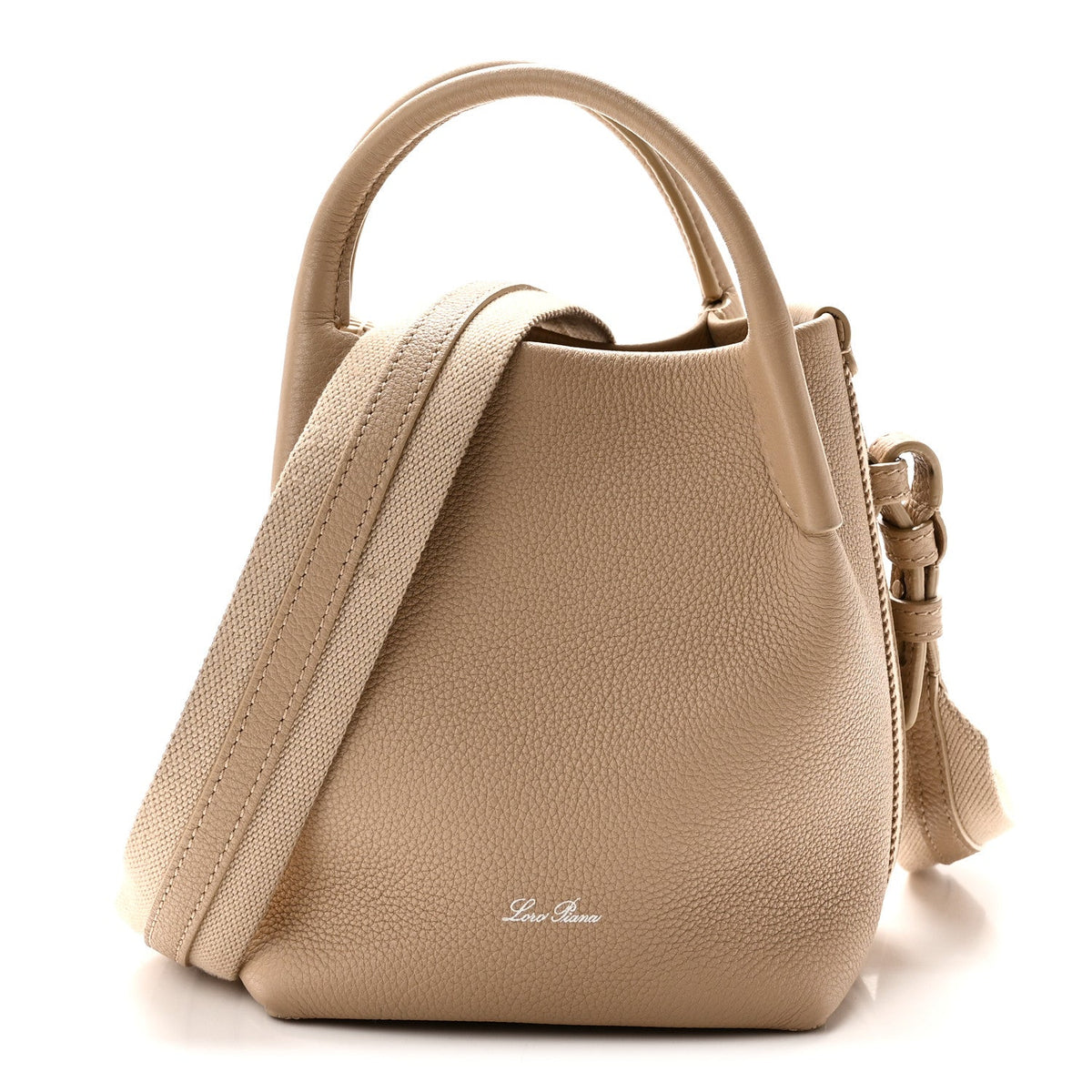 Grained Calfskin Micro Bale Bag Light Mastic