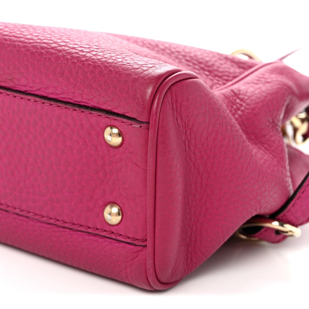 Calfskin Mini Bamboo Shopper Tote Bright Bougainvillea