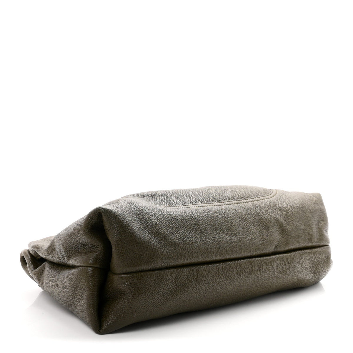 Grained Calfskin Softbit Maxi Shoulder Bag Forest Green