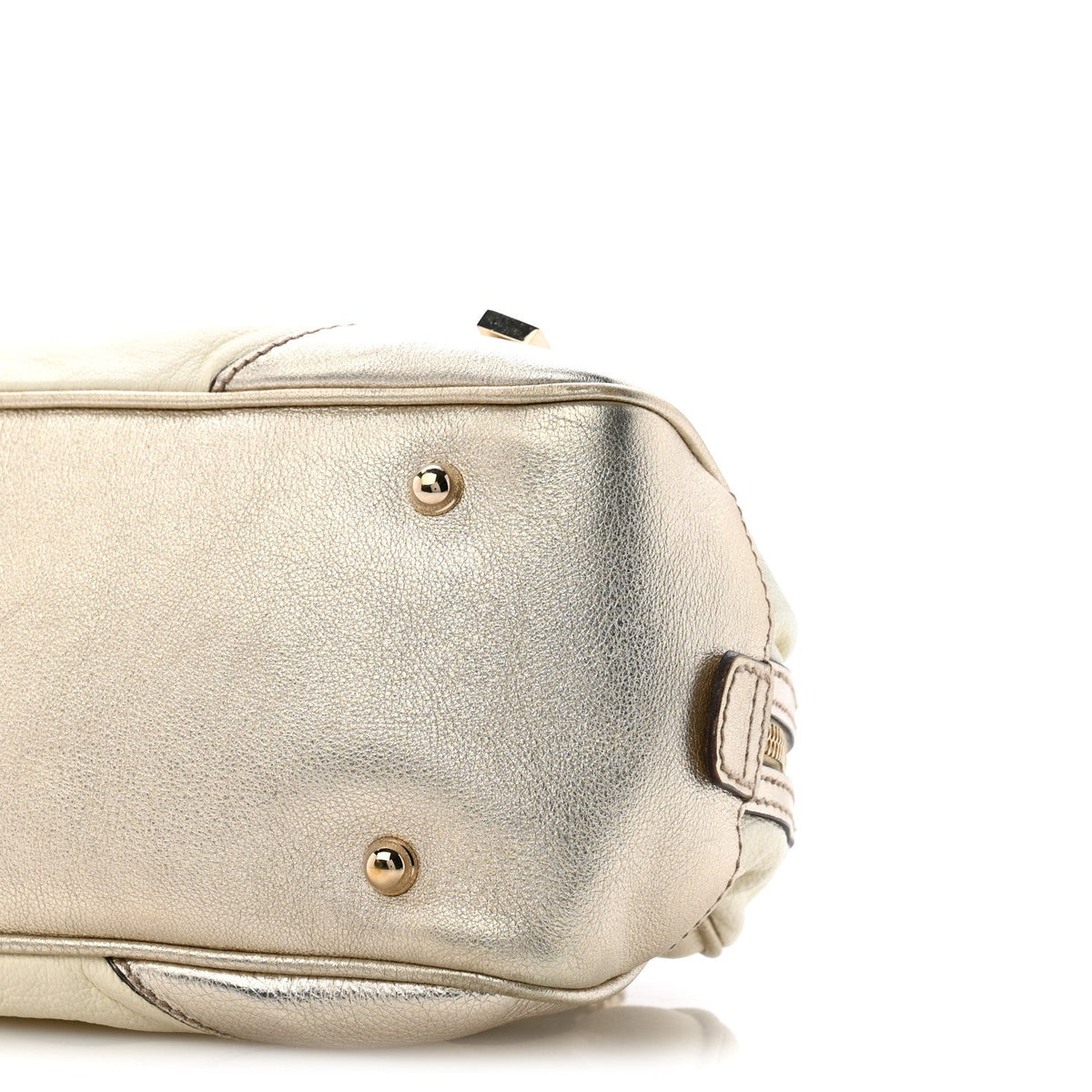 Goatskin Small Capri Bowler White Gold
