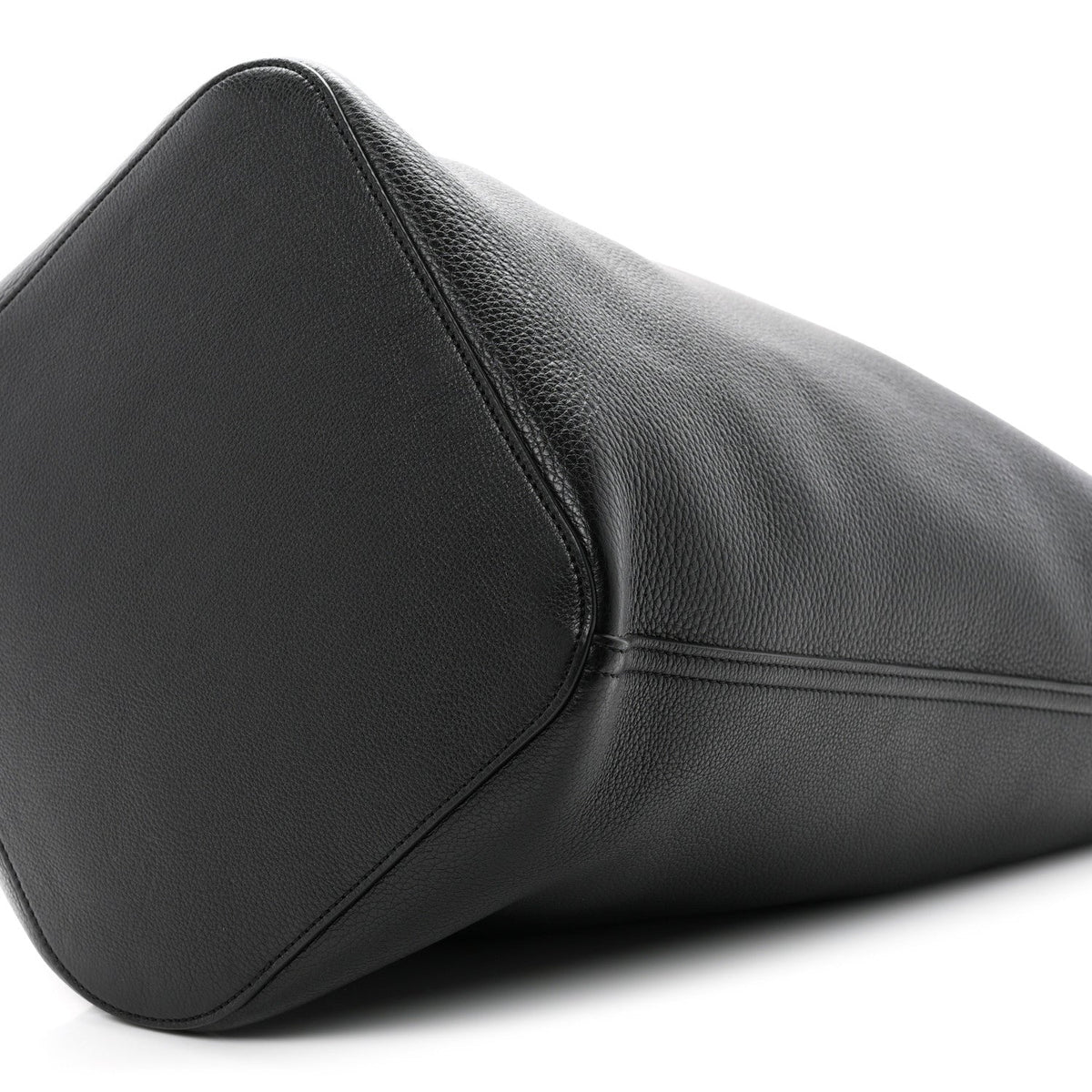 Soft Grained Calfskin Large Pebble Bucket Bag Black