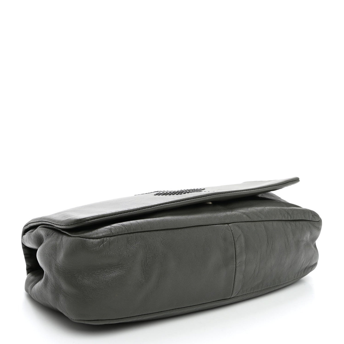 Lambskin Studded CC East West Flap Grey