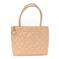 Caviar Quilted Medallion Tote Beige