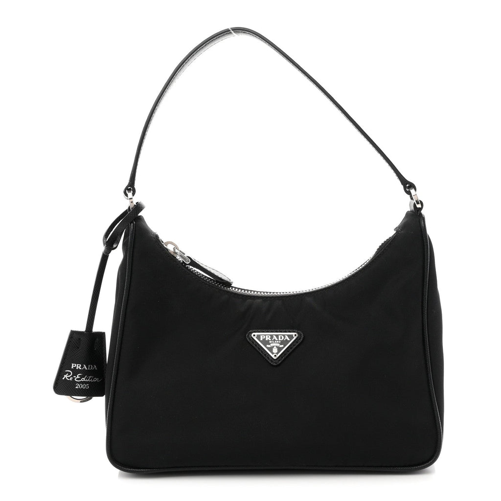 Tessuto Nylon Saffiano Mini Re-Edition 2005 Bag Black