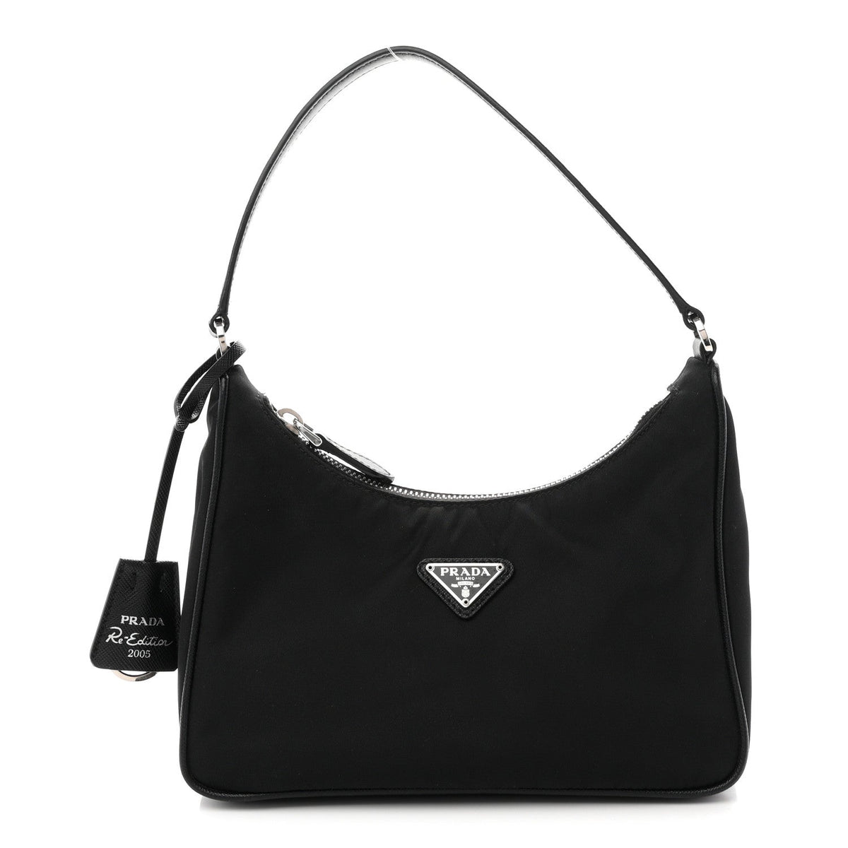 Tessuto Nylon Saffiano Mini Re-Edition 2005 Bag Black
