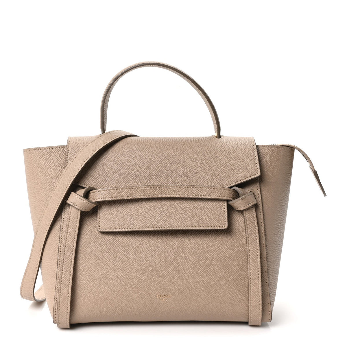 Grained Calfskin Micro Belt Bag Light Taupe