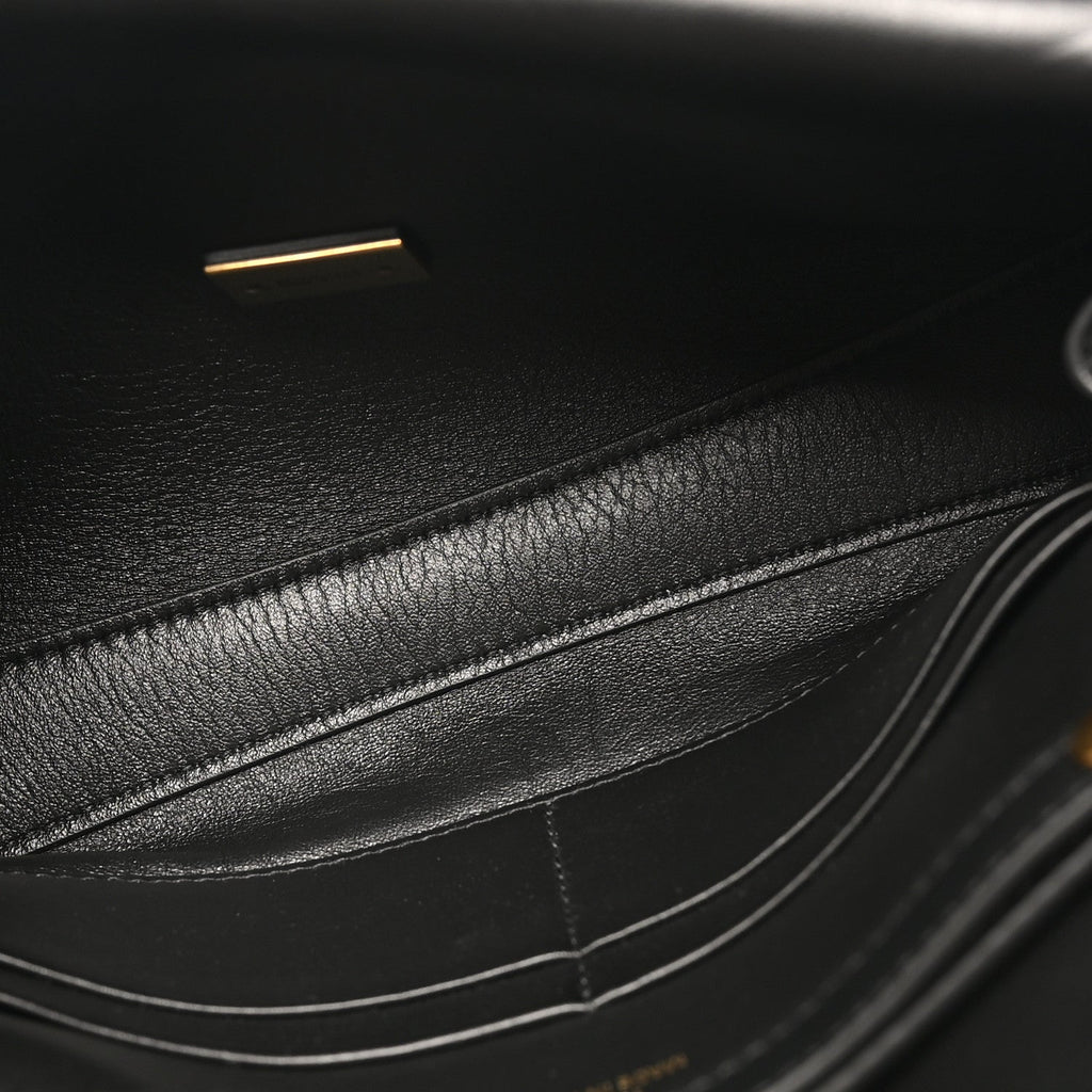 Smooth Calfskin Small Bel Air Clutch On Strap Black Black