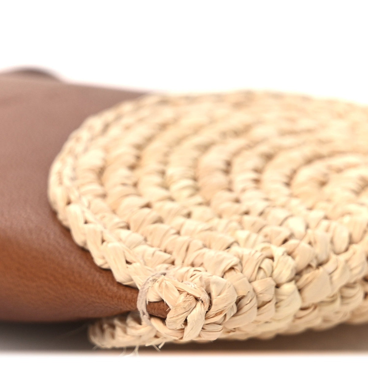 Raffia Cassandre Mini Pochon Crossbody Bag Brick Natural