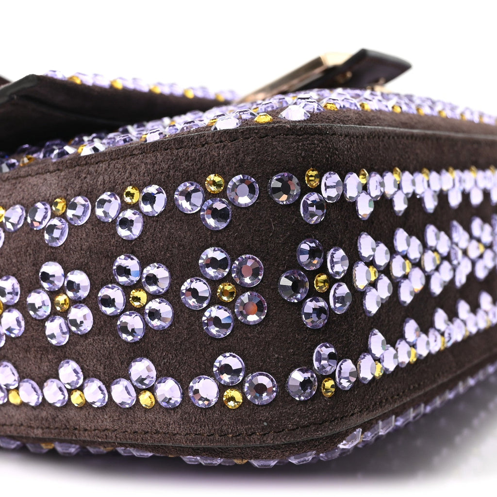 Suede Blooming Crystal Floral Baguette Mogano Anemone