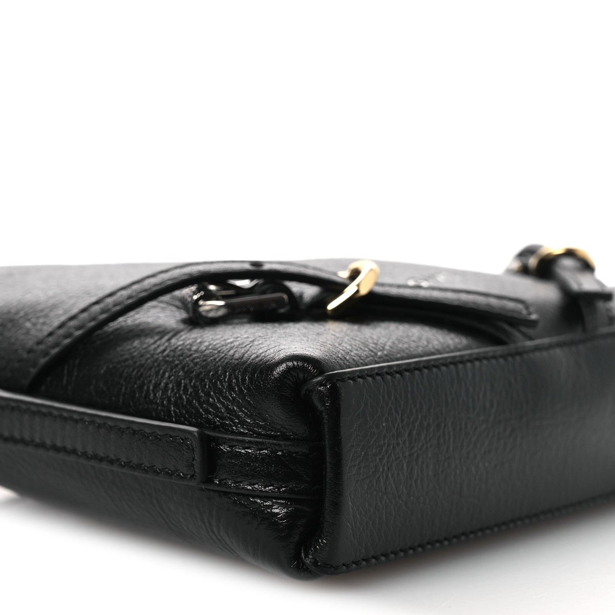 Tumbled Calfskin Nano Voyou Bag Black