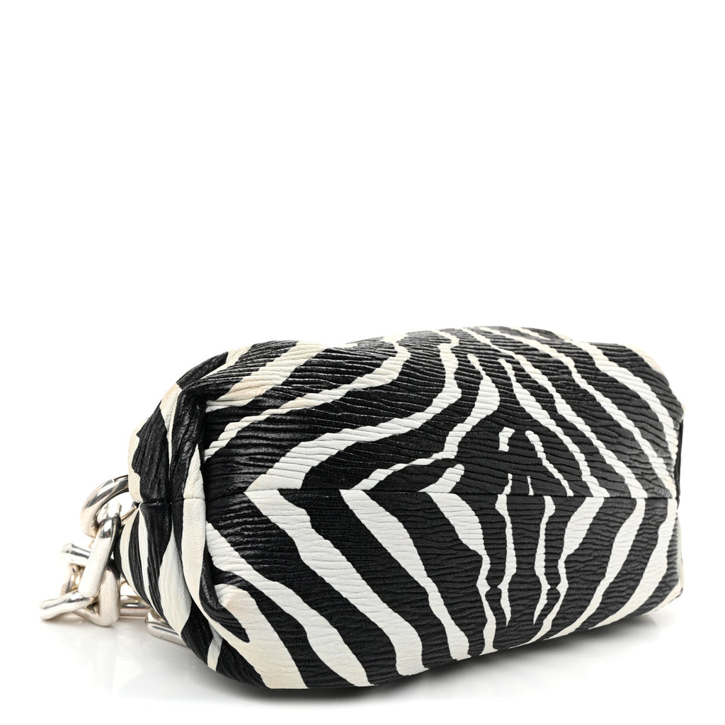 Nappa Zebra Print The Pouch Chain White Black