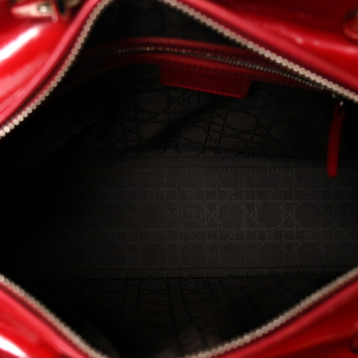 Patent Cannage Large Lady Dior Red