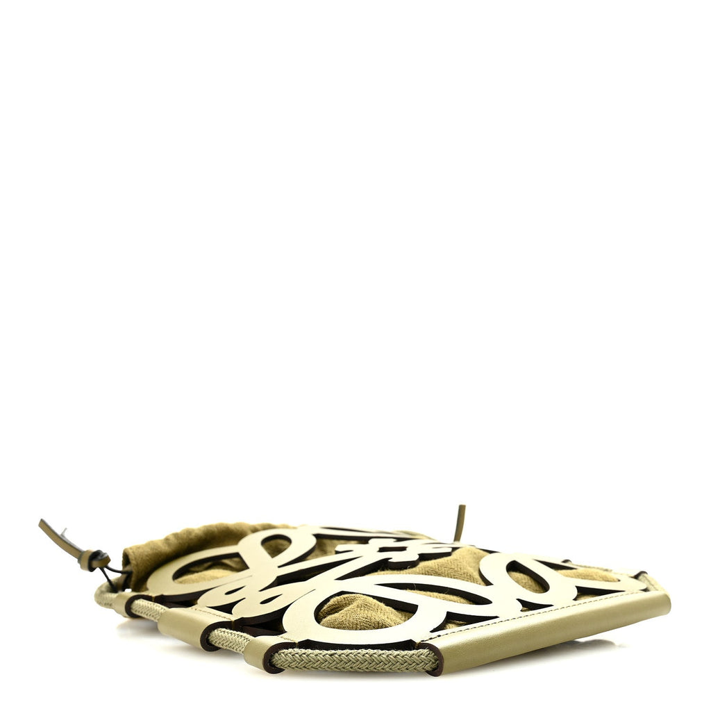 Smooth Calfskin Paula's Ibiza Small Anagram Cutout Tote Olive