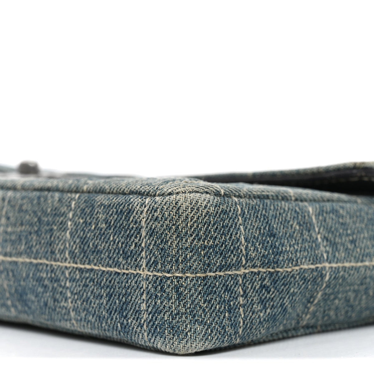 Denim Chocolate Bar Quilted East West Flap
