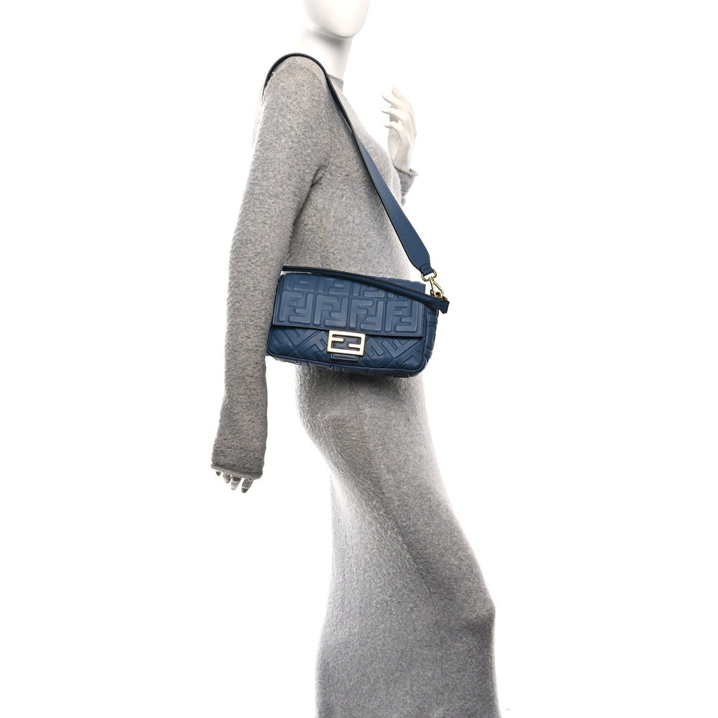 Nappa FF 1974 Embossed Baguette Mirto