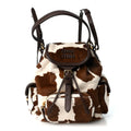 Nappa Calf Hair Printed Mini Backpack White Burnt Sienna