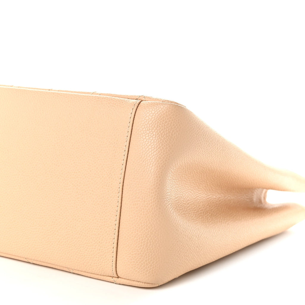Caviar Quilted Grand Shopping Tote GST Beige