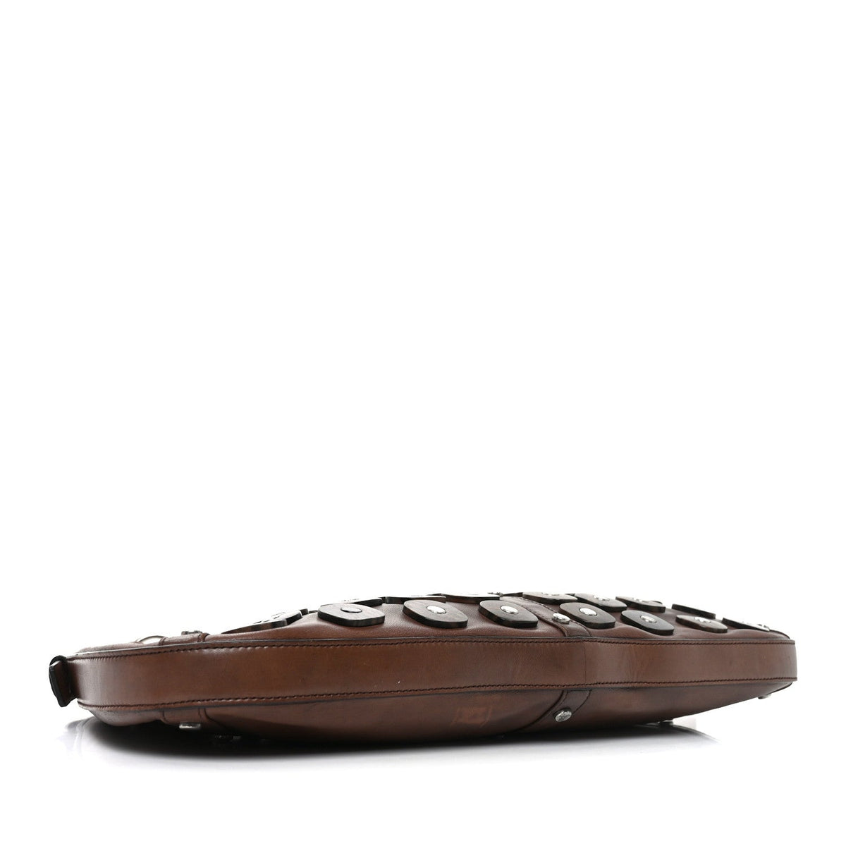 Calfskin Wood Embellished Mombasa Hobo Brown