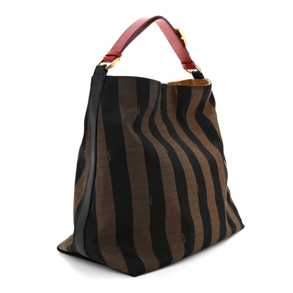 Pequin Cuoio Vegetale Medium Hobo Tobacco Rosso Black