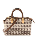 Vitello Grace Jacquard FF Mini By The Way Top Handle Boston Bag  Gianduia Panna
