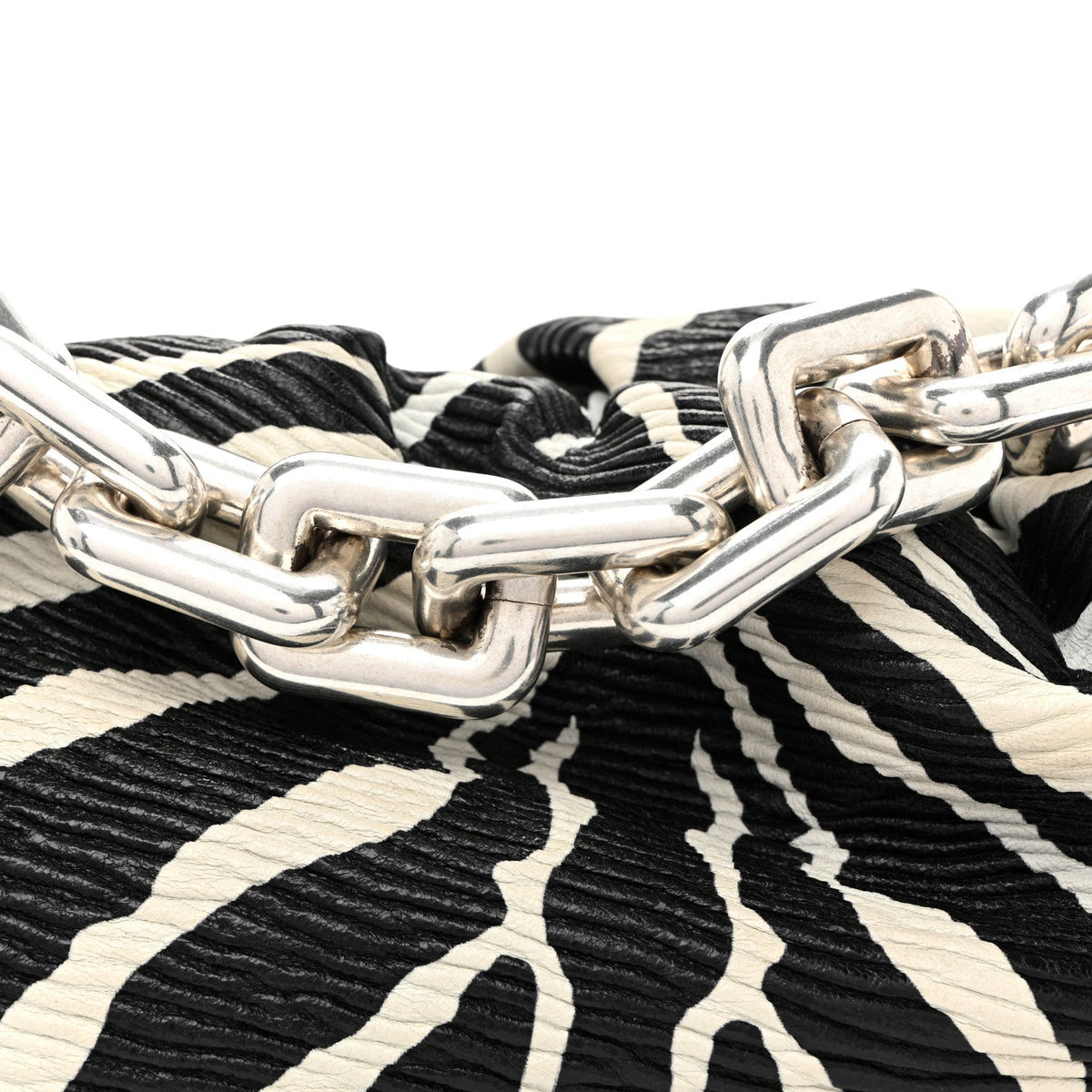 Nappa Zebra Print The Pouch Chain White Black