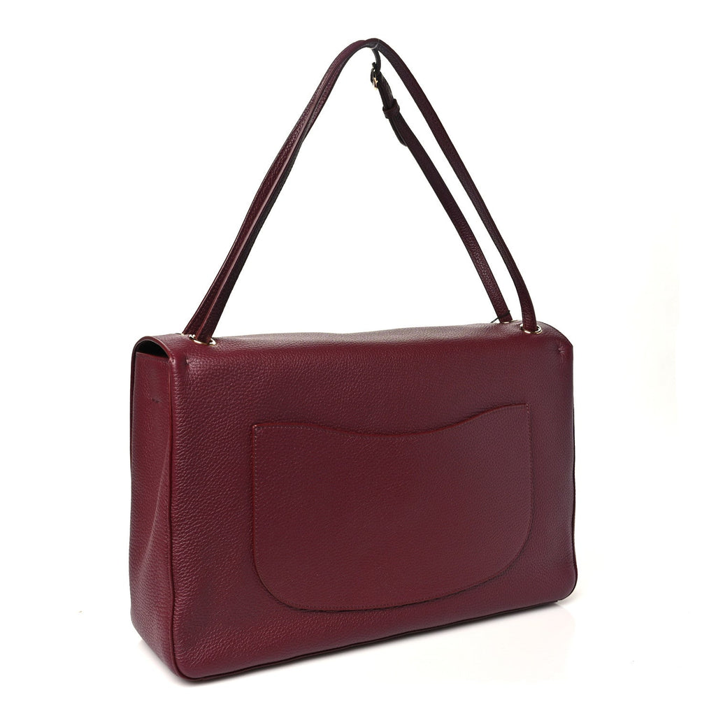 Grained Calfskin Souplissimo Maxi Flap Burgundy
