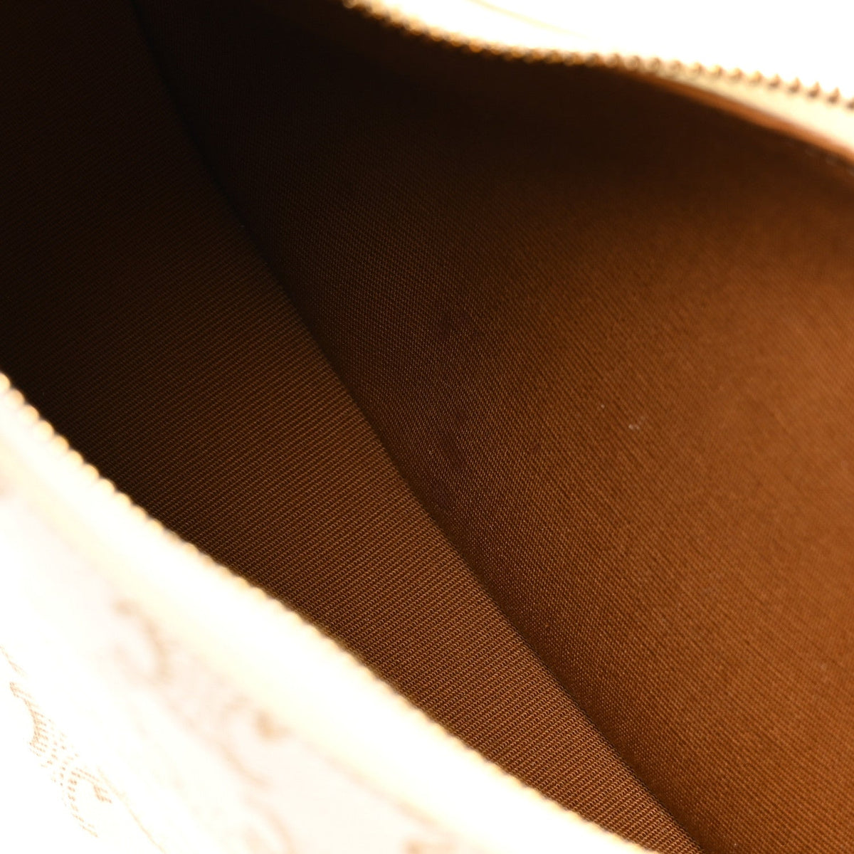 Canvas Calfskin Ava Triomphe Shoulder Bag White